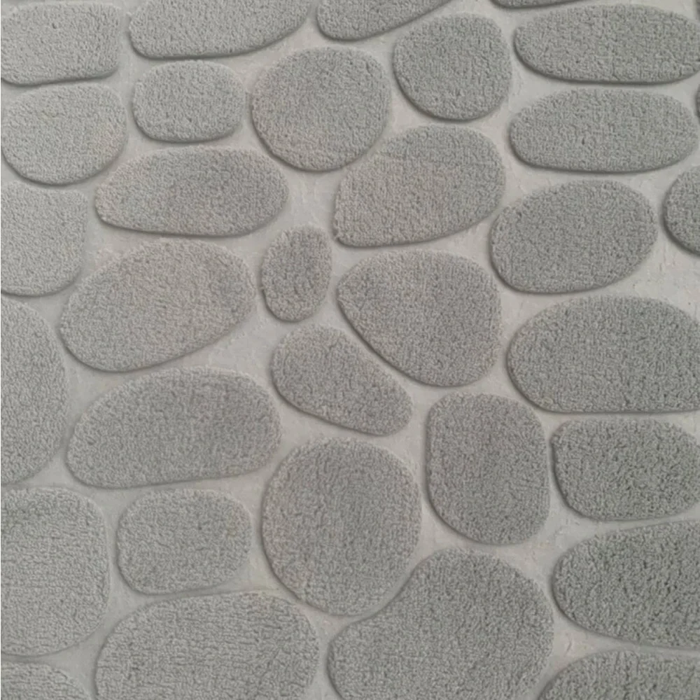 🆕 1pc Cobblestone Embossed Bathroom Mat Memory Foam Pad, Washable Rugs